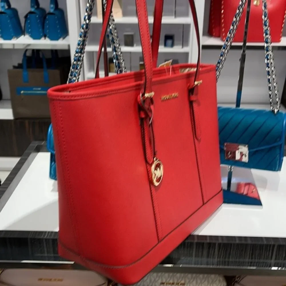 Michael Kors Jet Set Travel Large Top Zip Tote Leather